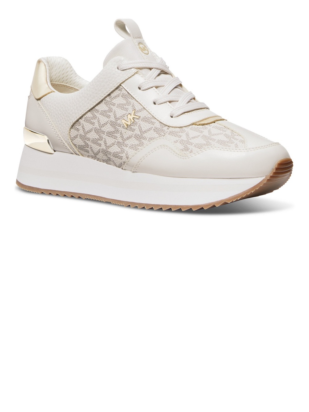 Michael Kors Women's Cream and Gold Platform Logo Sneakers